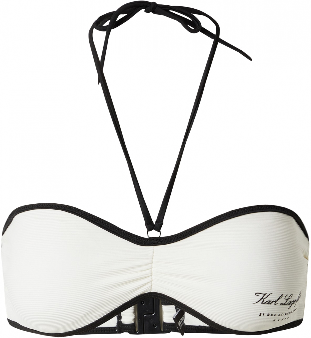Karl Lagerfeld Bikinový top 'Hotel'  krémová / čierna