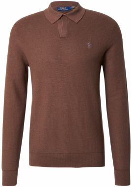 Polo Ralph Lauren Sveter 'JOHNNY'  tmavohnedá / svetlosivá