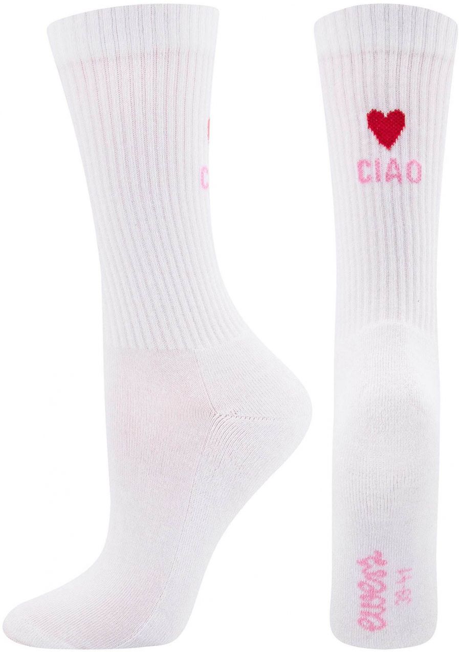 EWERS Ponožky 'Ciao Amore'  fuksia / biela