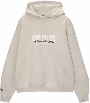 Pull&Bear Mikina  béžová / tmavohnedá / čierna / biela
