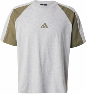 ADIDAS SPORTSWEAR Funkčné tričko 'Ess'  sivá melírovaná / olivová