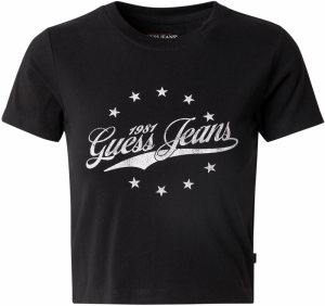 GUESS JEANS Tričko  svetlosivá / čierna