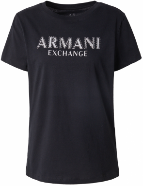 ARMANI EXCHANGE Tričko  striebornosivá / čierna