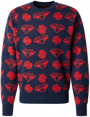 Billionaire Boys Club Sveter  námornícka modrá / červená