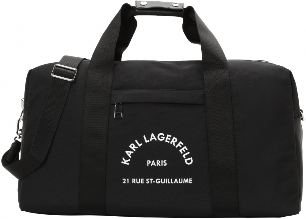 Karl Lagerfeld Víkendová taška 'Rue St-Guillaume'  čierna / biela