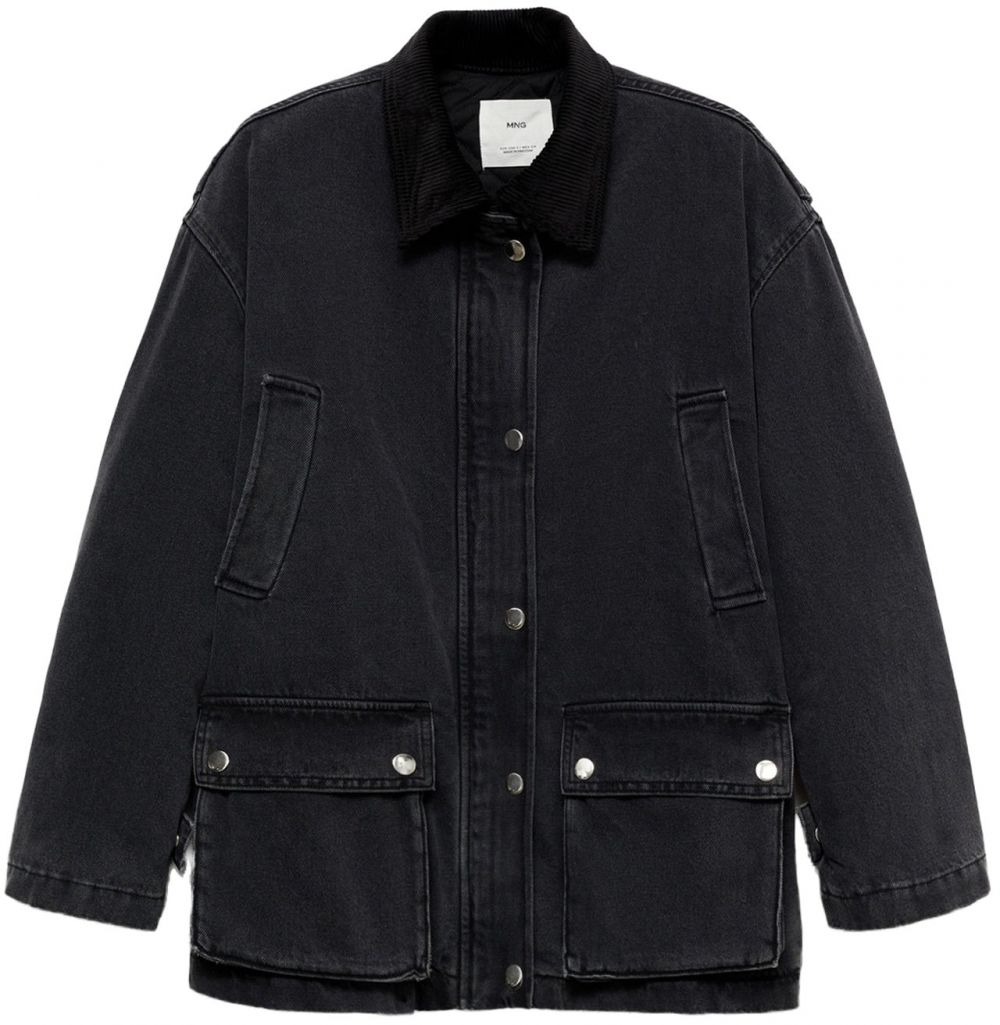 MANGO Prechodná bunda 'Suzie'  čierna / čierny denim