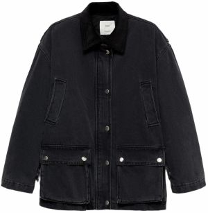 MANGO Prechodná bunda 'Suzie'  čierna / čierny denim