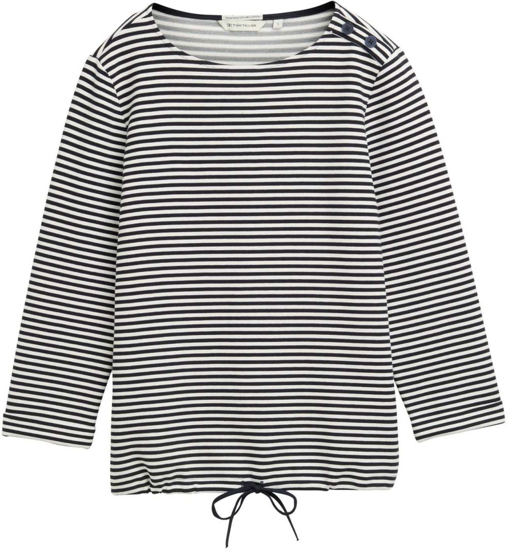 TOM TAILOR Tričko  tmavomodrá / biela