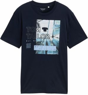 TOM TAILOR Tričko  svetlomodrá / tmavomodrá / tmavosivá / čierna