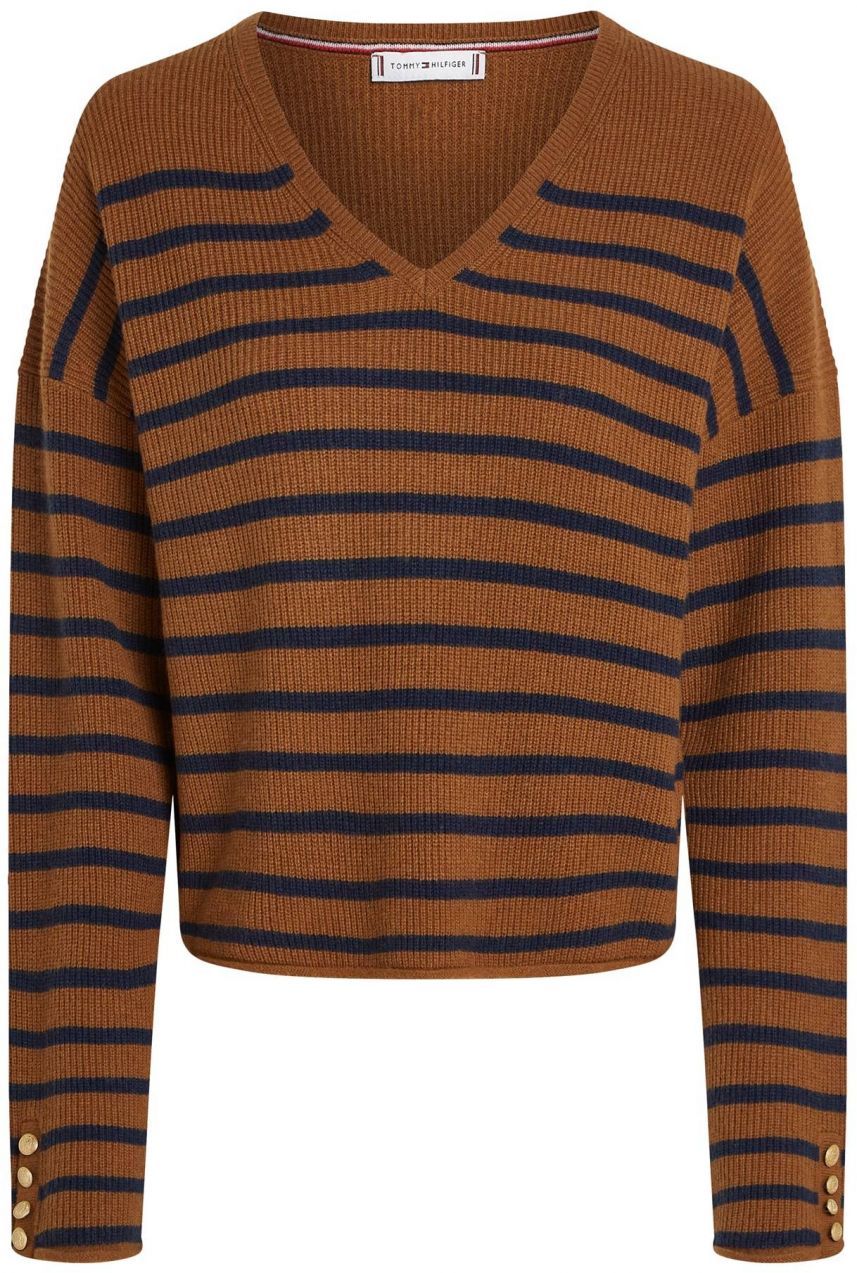 TOMMY HILFIGER Sveter  hnedá / čierna