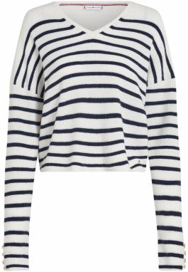 TOMMY HILFIGER Sveter  námornícka modrá / biela