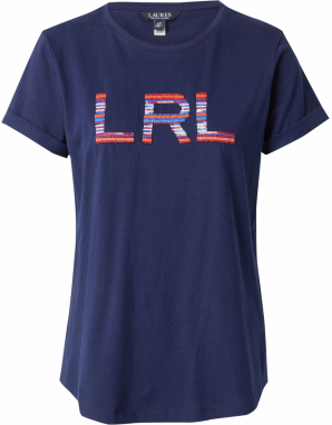Lauren Ralph Lauren Tričko 'HAILLY'  svetlomodrá / tmavomodrá / oranžová / biela