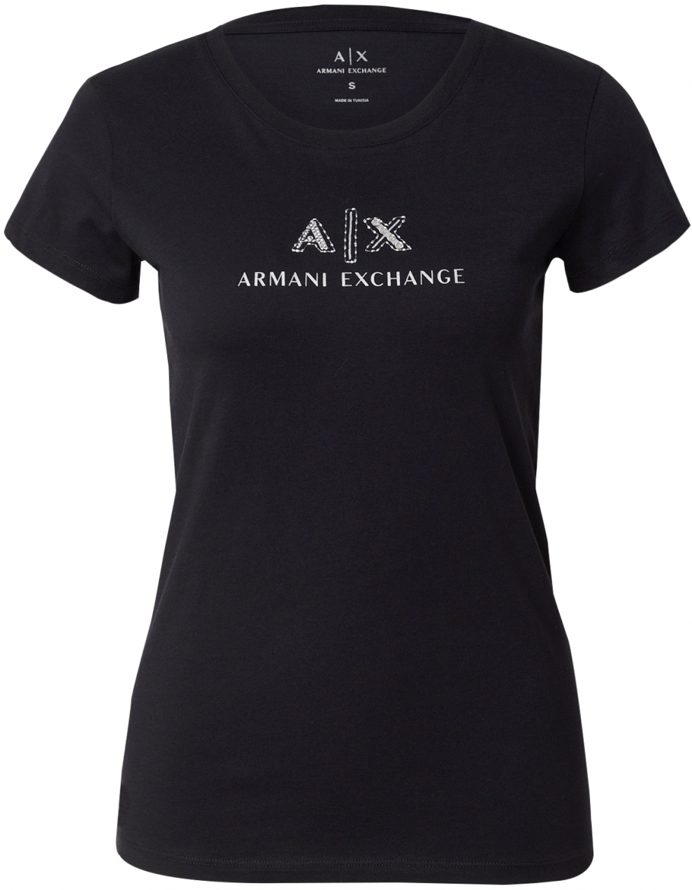 ARMANI EXCHANGE Tričko  striebornosivá / čierna