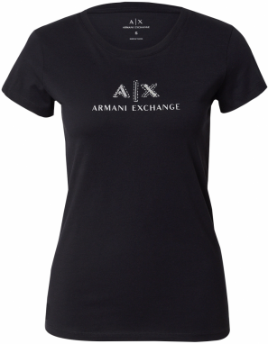 ARMANI EXCHANGE Tričko  striebornosivá / čierna
