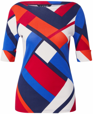 Lauren Ralph Lauren Tričko 'JUDY'  modrá / oranžová / červená / biela