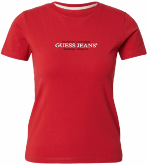 GUESS JEANS Tričko  brusnicová / čierna / biela