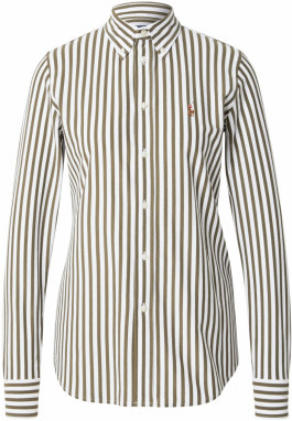 Polo Ralph Lauren Blúzka  olivová / biela
