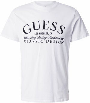 GUESS Tričko 'CLASSIC'  čierna / biela