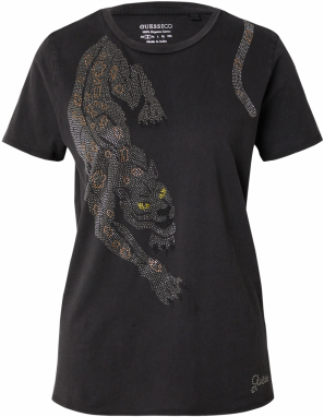 GUESS Tričko 'PANTHER'  žltá / čierna / priehľadná