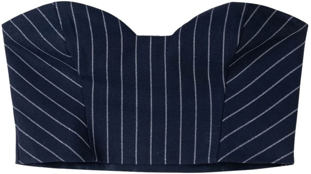 Bershka Top  námornícka modrá / strieborná