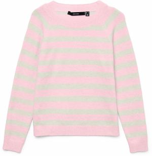 VERO MODA Sveter 'VMDoffy'  sivá melírovaná / ružová