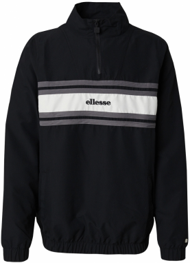 ELLESSE Prechodná bunda 'Ollastra'  sivá melírovaná / čierna / biela