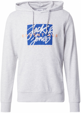 JACK & JONES Mikina 'JJColton'  modrá / oranžová / biela melírovaná