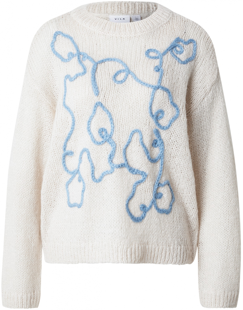 VILA Sveter  béžová / svetlomodrá