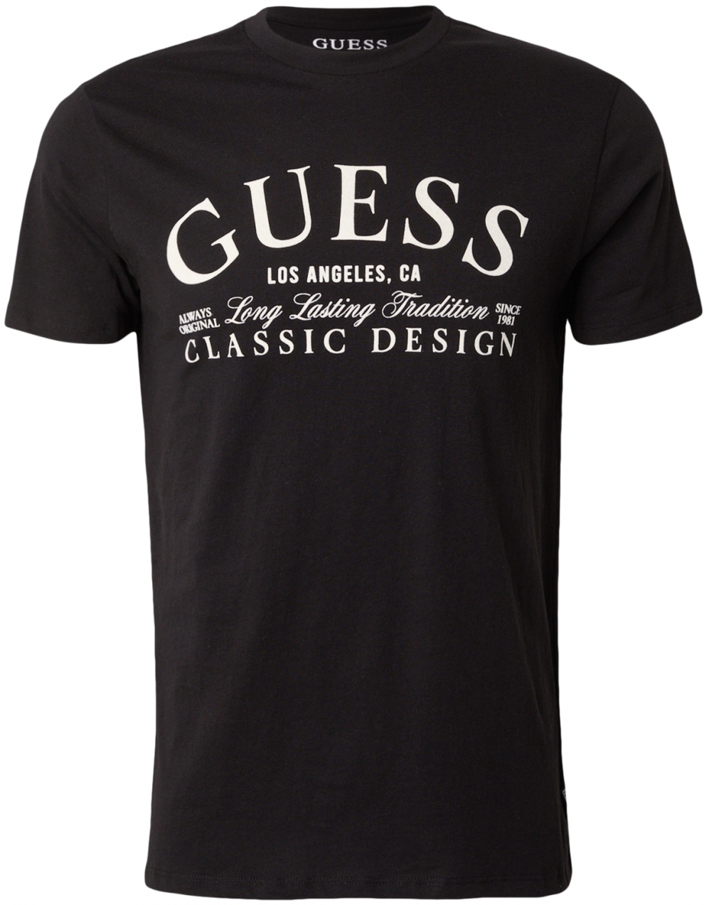 GUESS Tričko 'CLASSIC'  čierna / biela