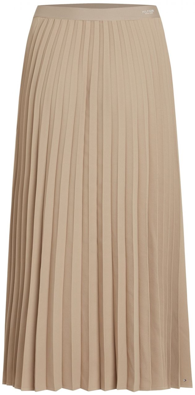 TOMMY HILFIGER Sukňa 'FLUID PLEATED PULL ON MIDI SKIRT'  béžová