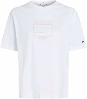 TOMMY HILFIGER Tričko  piesková / biela