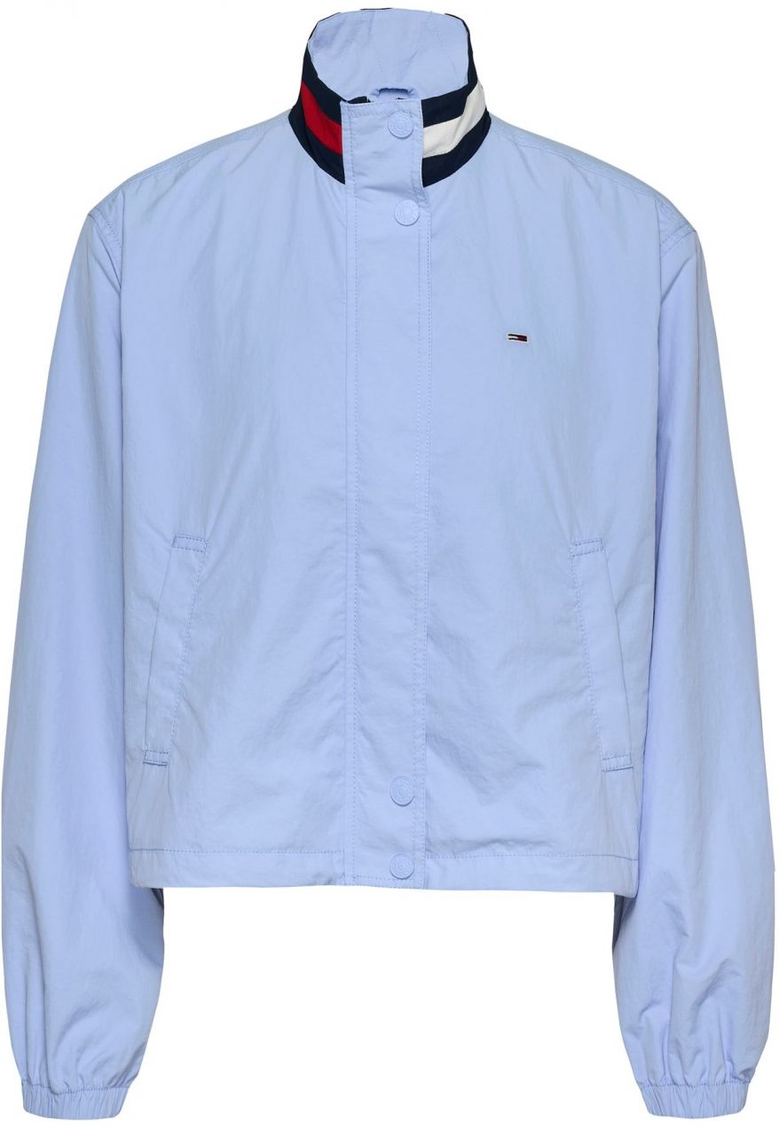 Tommy Jeans Prechodná bunda 'Essential'  námornícka modrá / modrosivá / červená / biela