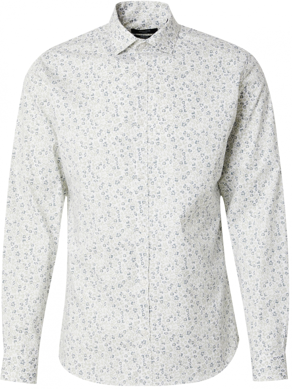JACK & JONES Košeľa 'JPRBLABlackpool'  tmavosivá / pastelovo zelená / biela