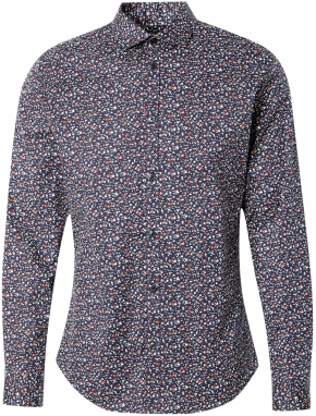 JACK & JONES Košeľa 'JPRBLABlackpool'  tmavomodrá / karmínovo červená / biela