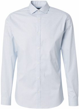 JACK & JONES Košeľa 'JPRBLABLACKPOOL'  námornícka modrá / svetlomodrá / prírodná biela