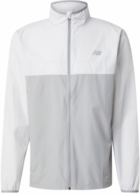 new balance Športová bunda 'Essentials'  sivá / biela