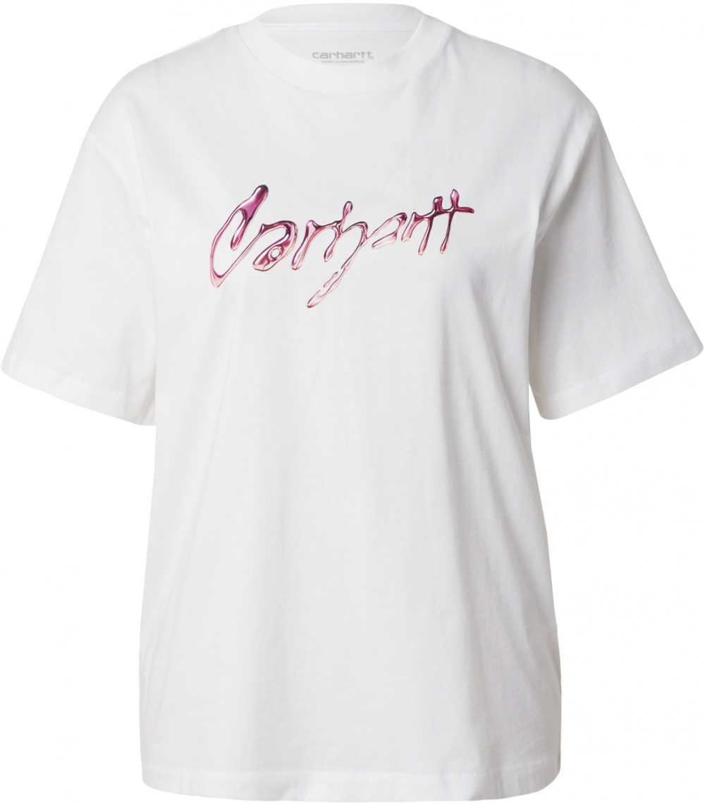 Carhartt WIP Tričko  tmavoružová / biela