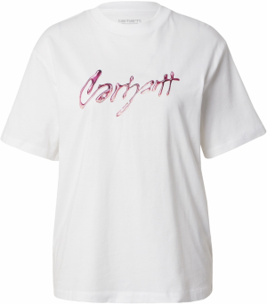 Carhartt WIP Tričko  tmavoružová / biela