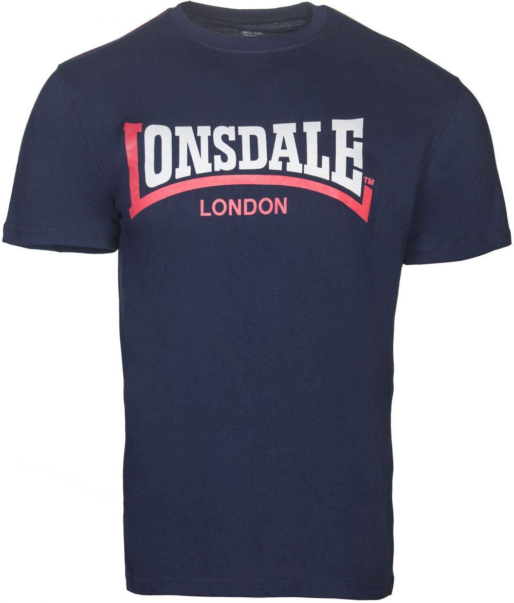 LONSDALE Tričko  modrá / čerešňová / biela