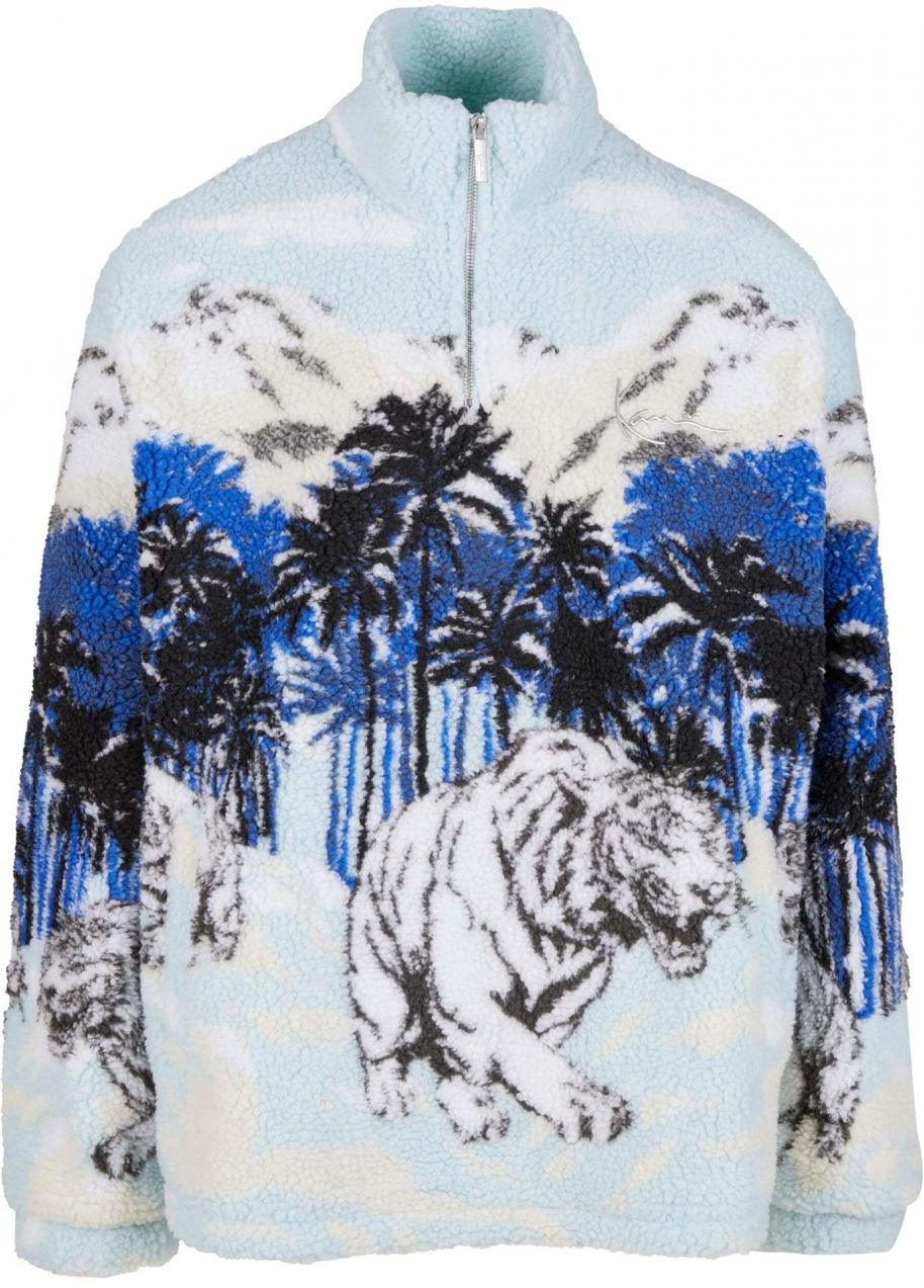 Karl Kani Sveter 'Ice Tiger'  modrá / sivá / čierna / biela