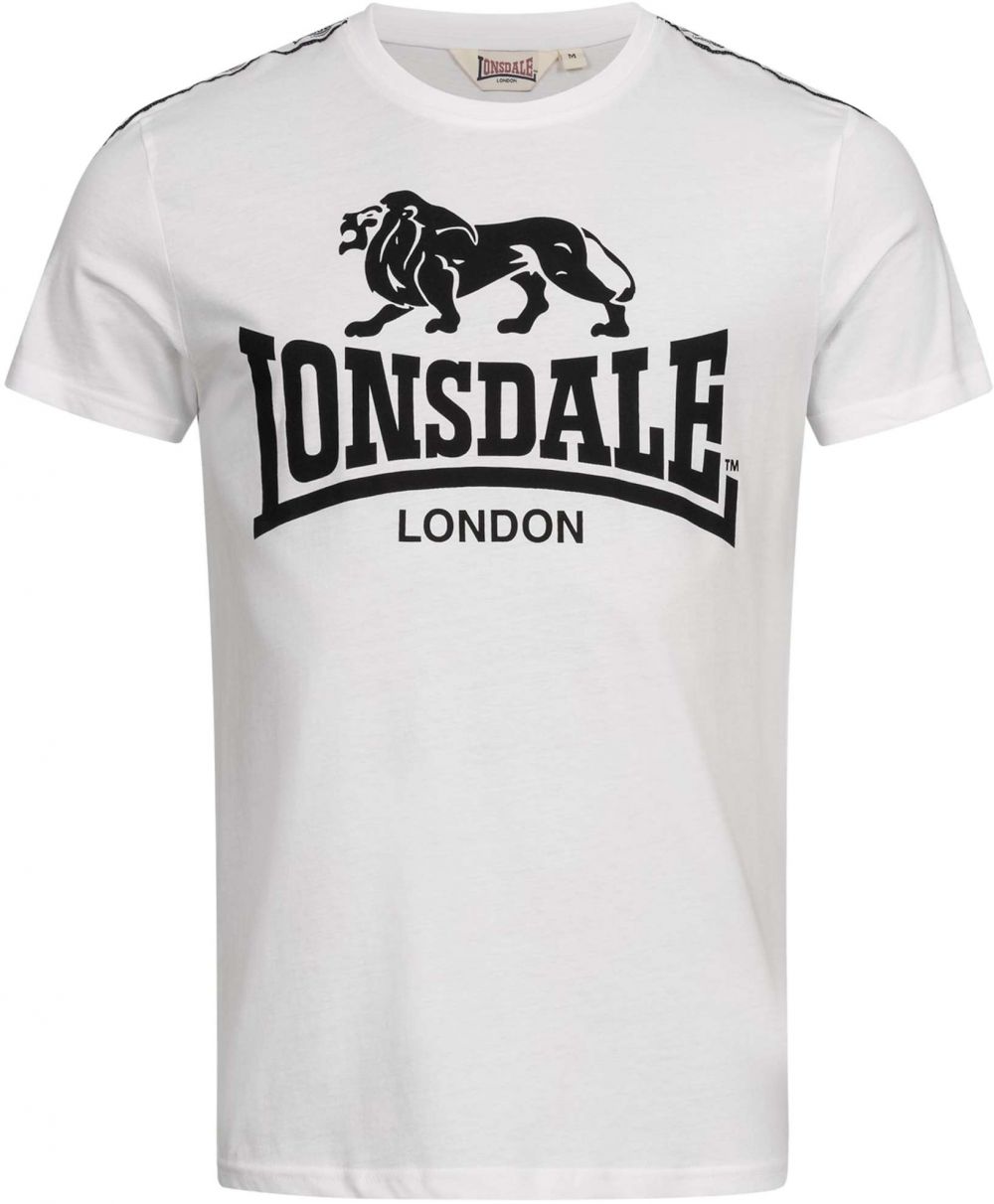 LONSDALE Tričko 'SHEVIOCK'  čierna / biela