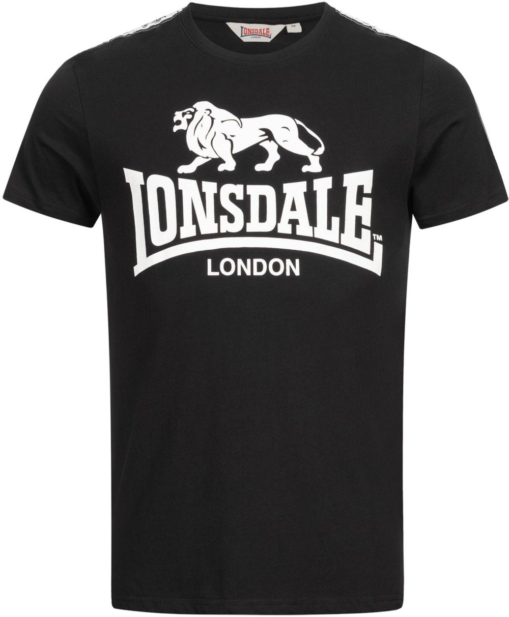 LONSDALE Tričko 'SHEVIOCK'  čierna / biela