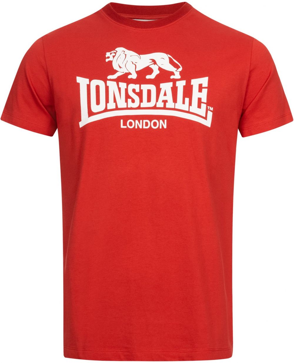 LONSDALE Tričko 'ST. ERNEY'  červená / biela