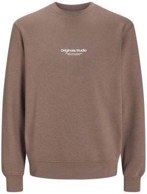 JACK & JONES Mikina 'JORVesterbro'  čokoládová / biela