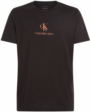 Calvin Klein Jeans Tričko  sivá / oranžová / čierna