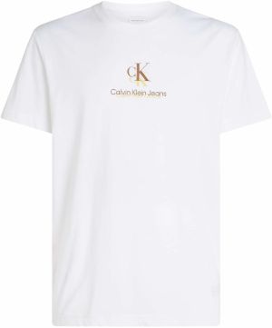 Calvin Klein Jeans Tričko  hnedá / žltá / biela