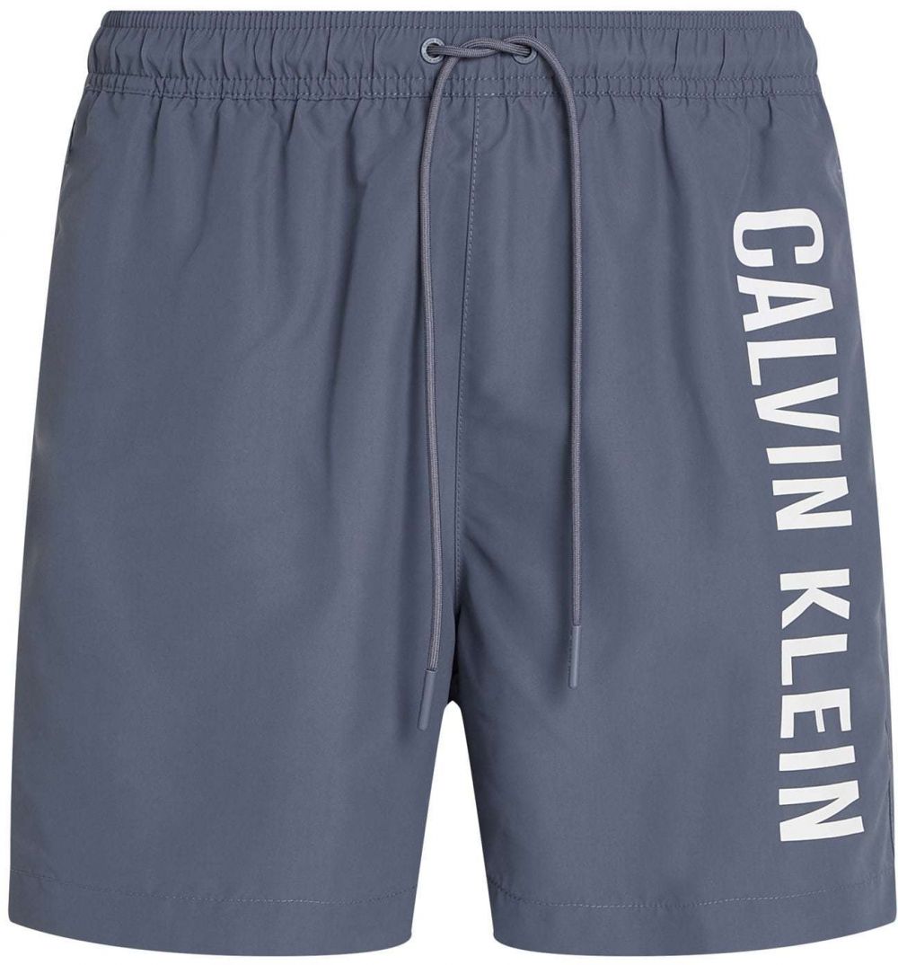 Calvin Klein Swimwear Plavecké šortky  tmavosivá / biela