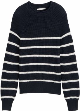 TOM TAILOR DENIM Sveter  námornícka modrá / biela