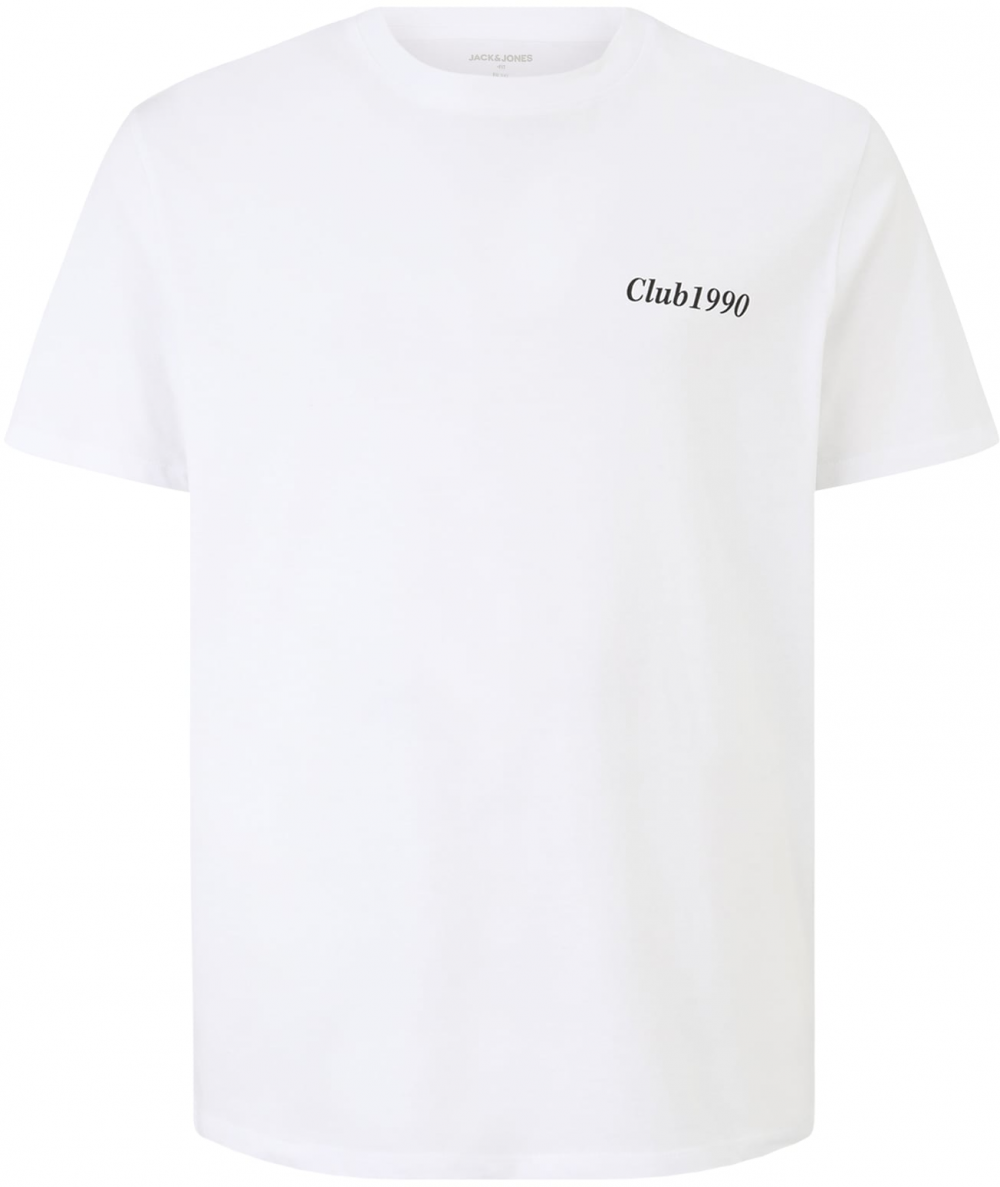 Jack & Jones Plus Tričko 'JJEBRADLEY'  čierna / biela