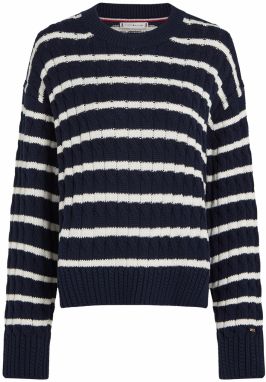 TOMMY HILFIGER Sveter  modrá / biela